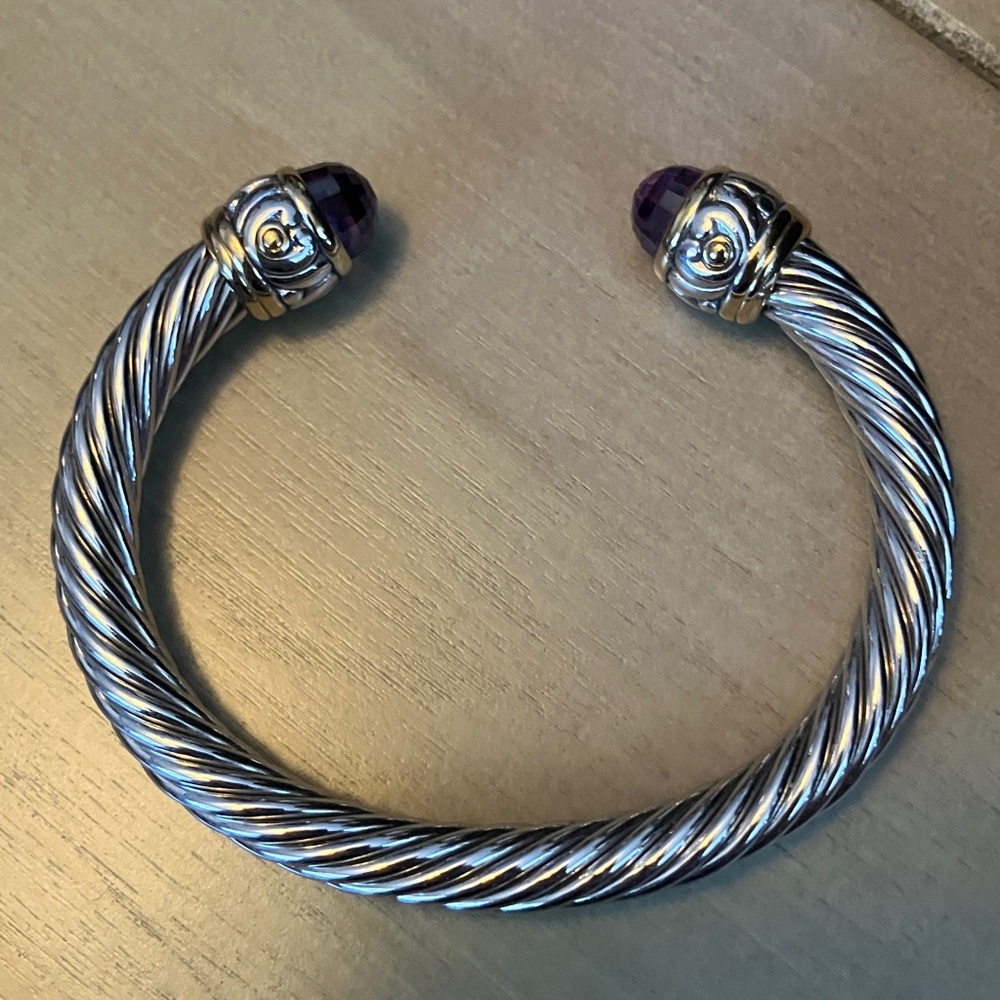 *SOLD* John Medeiros amethyst thick wire cuff